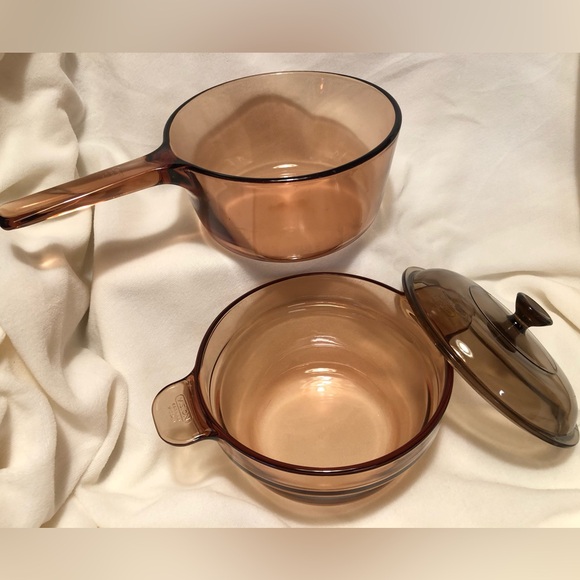 10209 Amber Vision Pyrex Corning Ware 1.5L Quart Sauce Pan Double Boiler w/ Lid - Picture 16 of 16